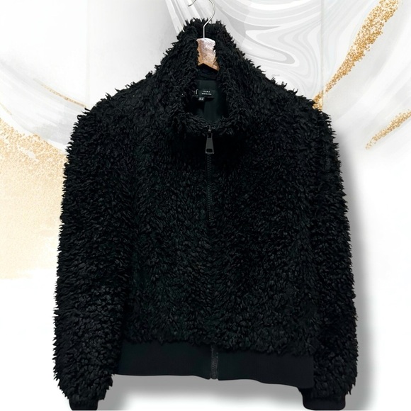 115 ZARA | EUC Women’s Black Sherpa Bomber Jacket - Size M | Faux Fur Full Zip - Picture 3 of 16